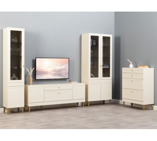 Шкаф-витрина 1 дв Марион 16.397.01, слоновая кость