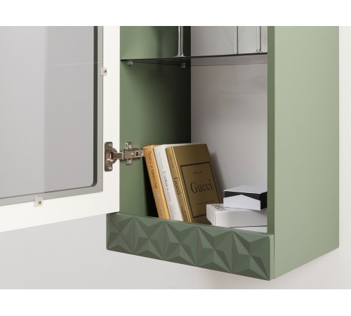 Шкаф навесной Марион 16.334, дымчатый зеленый/олива шагрень