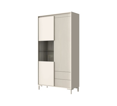 Шкаф со стеклом Свейн, кашемир серый