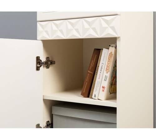 Шкаф-витрина 1 дв Марион 16.397.01, слоновая кость