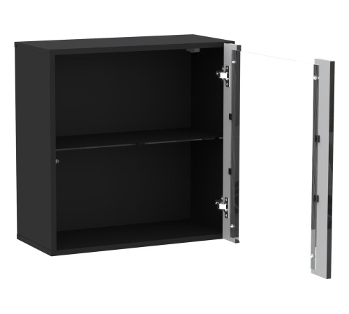 Шкаф-витрина Поинт 61, чёрный/чёрный глянец 71778732