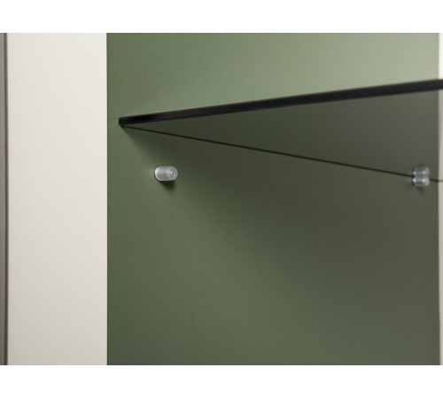 Шкаф-витрина 2 дв Марион 16.397.02, дымчатый зеленый/олива шагрень