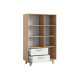 Шкаф-витрина Латина ПМ со стеклом 113.06, дуб золотой/дуб сонома/белый