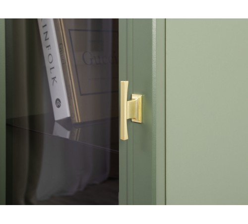 Шкаф-витрина 1 дв Марион 16.397.01, дымчатый зеленый/олива шагрень