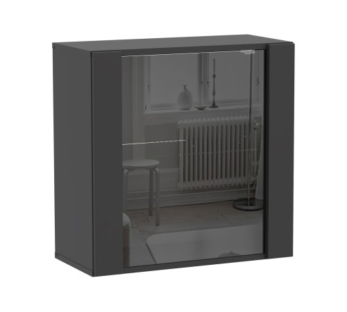 Шкаф-витрина Поинт 61, чёрный/чёрный глянец 71778732