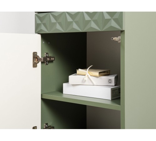 Шкаф-витрина 1 дв Марион 16.397.01, дымчатый зеленый/олива шагрень