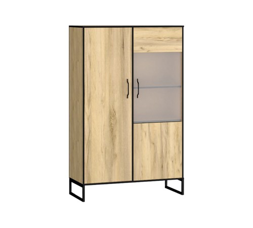 *101434 Шкаф-витрина Виртон-21, дуб крафт золотой