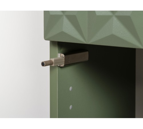 Шкаф-витрина 1 дв Марион 16.397.01, дымчатый зеленый/олива шагрень