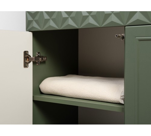 Шкаф-витрина 2 дв Марион 16.397.02, дымчатый зеленый/олива шагрень