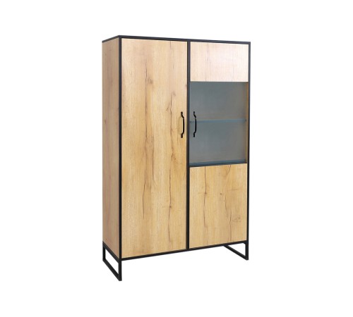 *101434 Шкаф-витрина Виртон-21, дуб крафт золотой