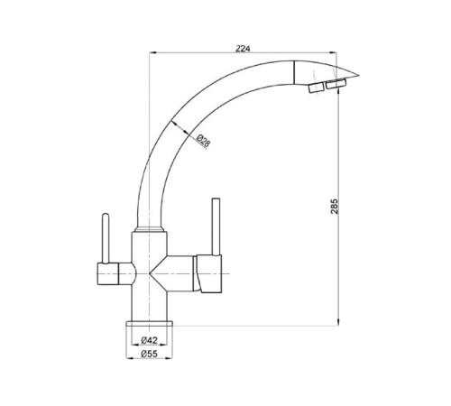Смеситель Полигран Толеро Валенсия, хром