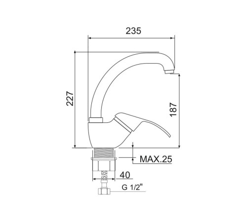 Смеситель кухонный РМС SL128-011F-1, хром полированный