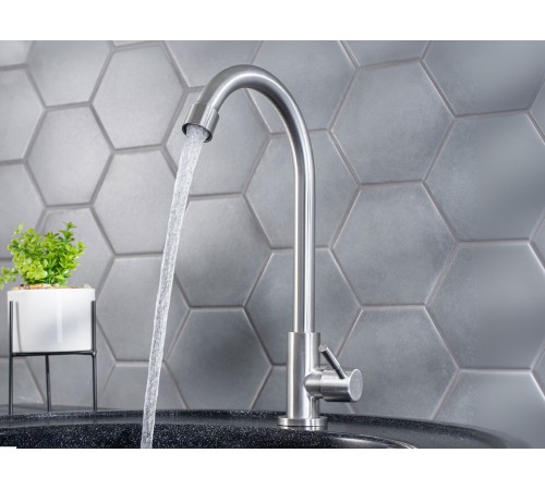 Смеситель кухонный РМС SUS124-269F, нержавеющая сталь