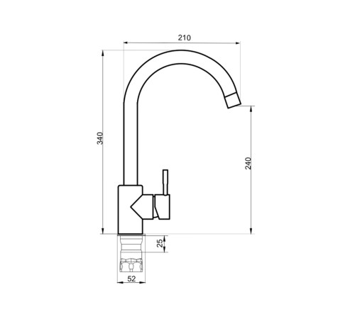 Смеситель кухонный РМС SUS124BL-017F, черный Смеситель кухонный РМС SUS124BL-017F, черный