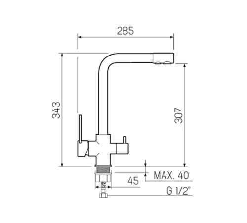Смеситель кухонный РМС SL130-015F, хром Смеситель кухонный РМС SL130-015F, хром