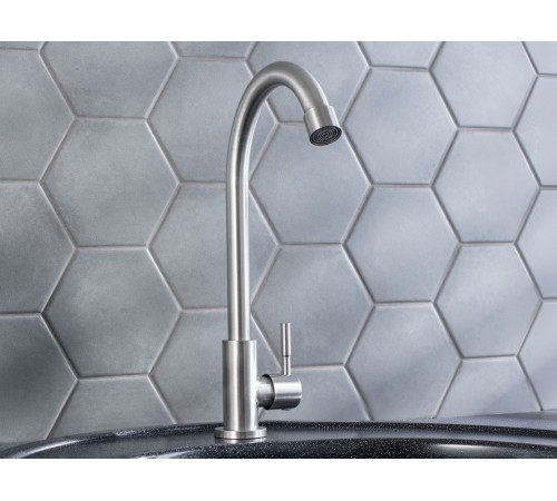 Смеситель кухонный РМС SUS124-269F, нержавеющая сталь