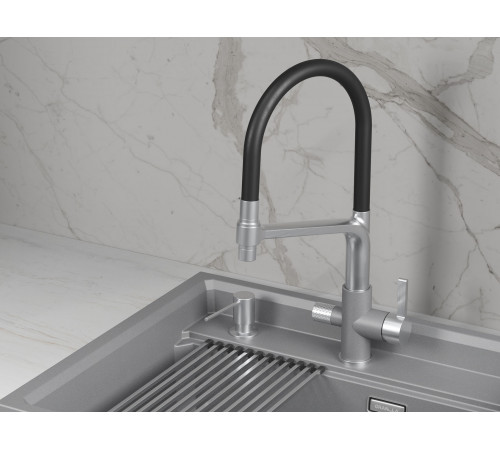 Смеситель кухонный Гранула GR-5083, алюминиум