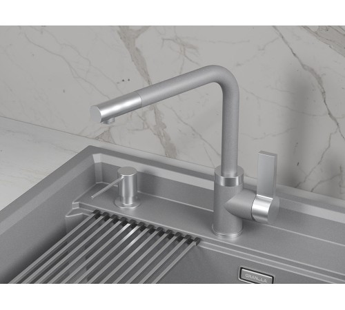 Смеситель кухонный Гранула GR-5504, алюминиум