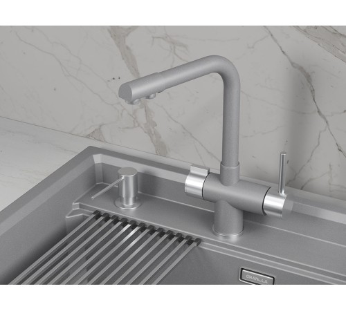 Смеситель кухонный Гранула GR-5008, алюминиум