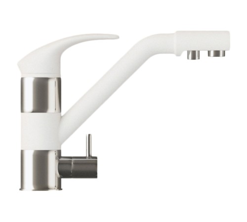 Смеситель Полигран Дуо, белый хлопок