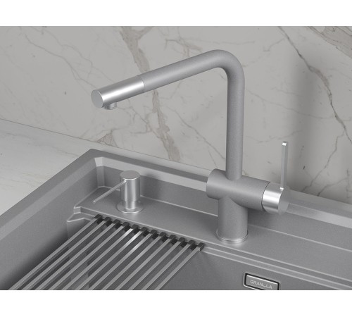 Смеситель кухонный Гранула GR-5017, алюминиум