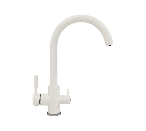 Смеситель Полигран Элара Дуо, белый хлопок