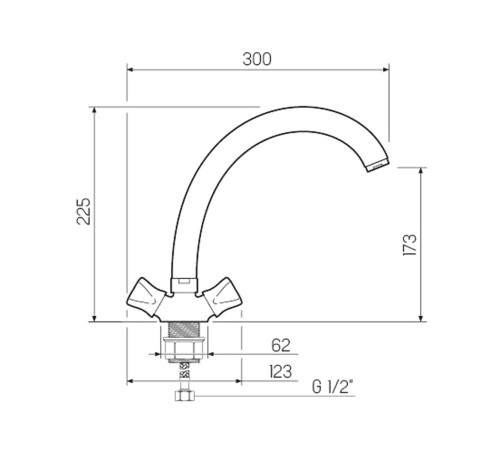 Смеситель кухонный РМС SL116-273F, хром