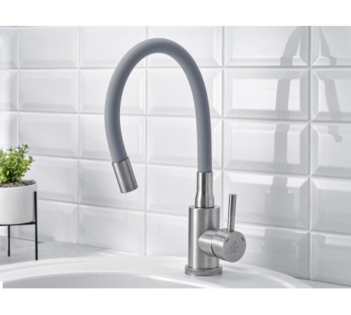 Смеситель кухонный РМС SUS124GY-016F, серый