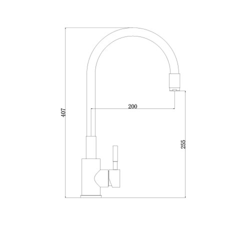 Смеситель кухонный Юкинокс UM2106 SS, нержавеющая сталь