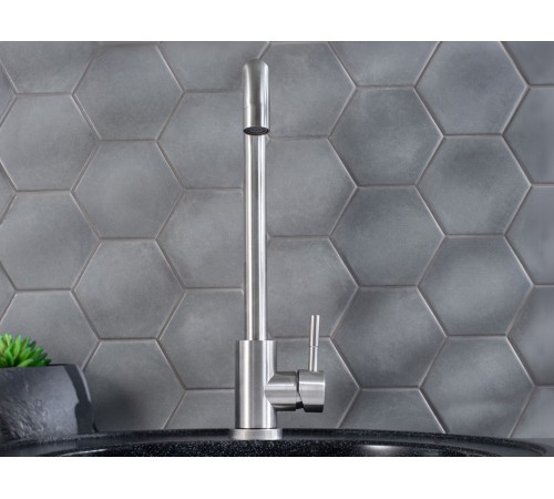 Смеситель кухонный РМС SUS124-017F-1, нержавеющая сталь