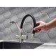 Смеситель кухонный гибкий РМС SUS127BL-016F-015, металлик/черный