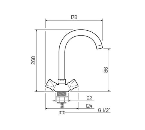 Смеситель кухонный РМС SL116-274F, хром Смеситель кухонный РМС SL116-274F, хром