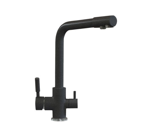 Смеситель Полигран Высокий Дуо, черный