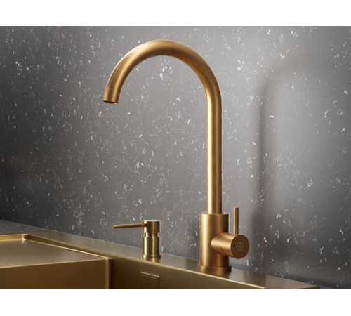 Смеситель кухонный РМС SUS124G-017F, золотой