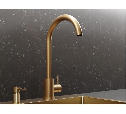 Смеситель кухонный РМС SUS124G-017F, золотой