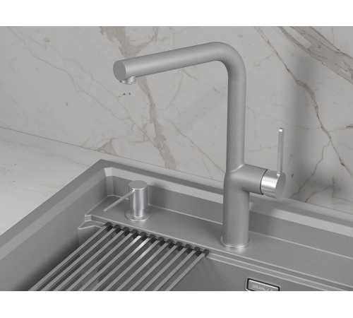 Смеситель кухонный Гранула GR-9502, алюминиум