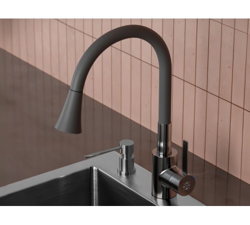 Смеситель кухонный РМС SUS123GY-016F, серый