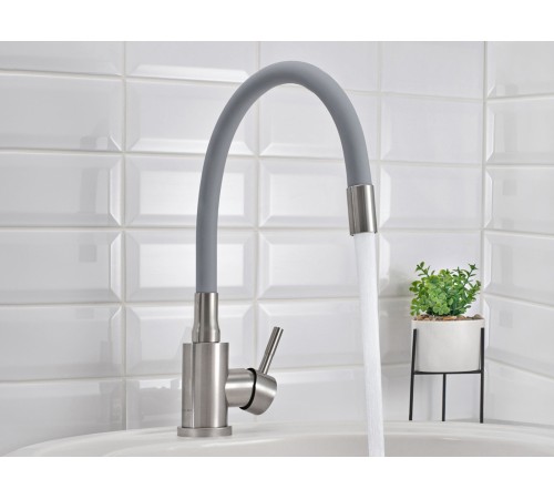 Смеситель кухонный РМС SUS124GY-016F, серый