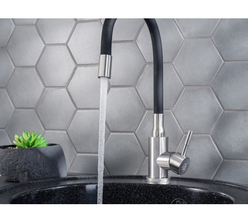 Смеситель кухонный РМС SUS124BL-016F, черный