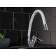 Смеситель кухонный гибкий РМС SL137W-016F, хром/белый