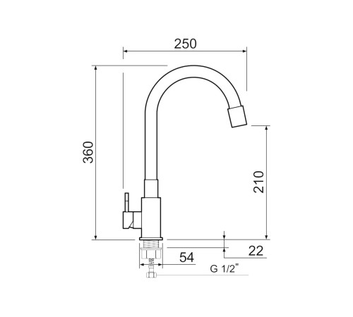 Смеситель кухонный РМС SUS124BL-016F, черный
