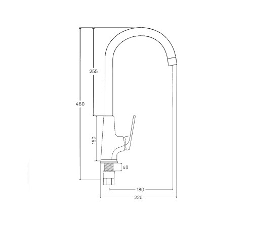 Смеситель кухонный РМС PL7BL-017F, черный