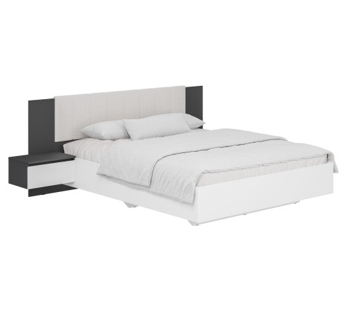 Спальный гарнитур Нуар, белый/графит/букле