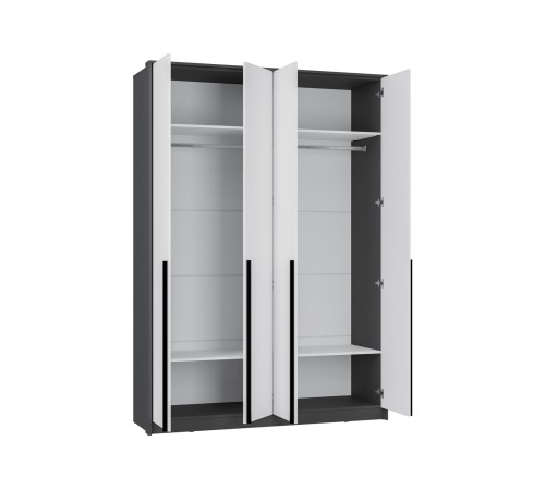 Спальный гарнитур Нуар, белый/графит/букле