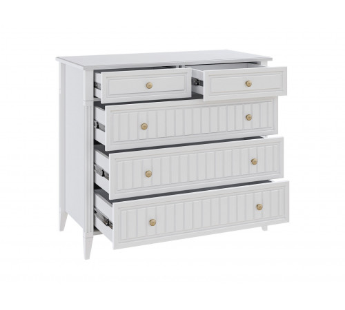 Спальный гарнитур Леона, белый античный/белый ЛДСП/белый МДФ