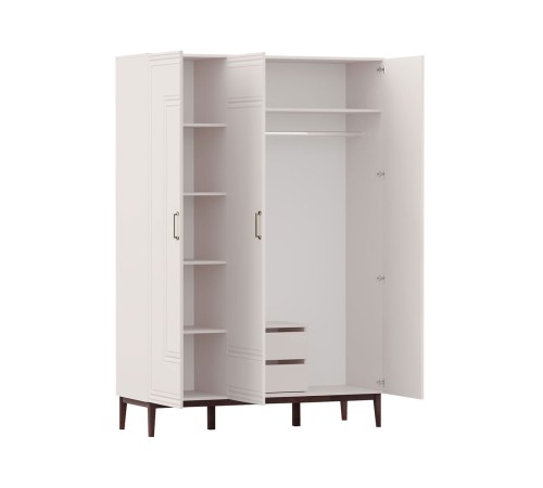 Спальный гарнитур Эвора 3, льняной/персидский жемчуг/какао велюр