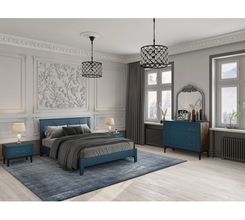 Спальный гарнитур Эвора 2, сапфировый лак/таксус