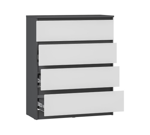 Спальный гарнитур Нуар, белый/графит/букле