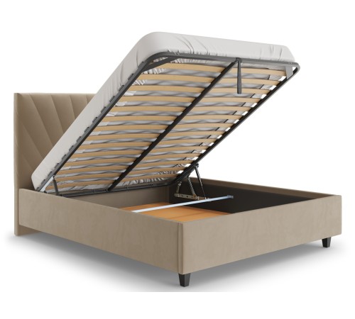 Спальный гарнитур Эвора 3, сапфировый лак/таксус/кремовый велюр