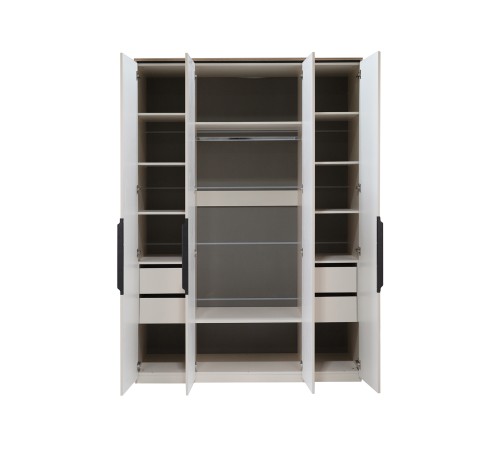 Спальный гарнитур Джулия, сатин/дуб каньон/лайн сафари/бежевый велюр